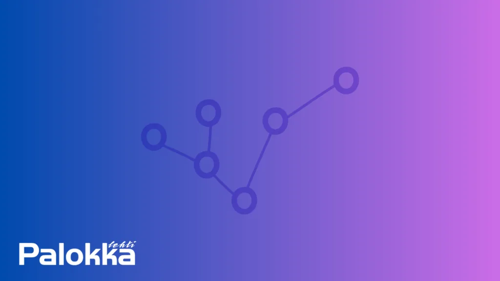 Tekoälyllä tiivistetyn Palokka-lehden kansikuva. Sini-violetti liukuväri taustoittaa kuvitusta tekoälyn tiivistämisoperaatiosta.